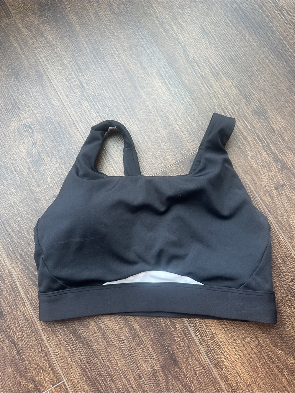 Athleta Black Scoop-Neck Medium-Impact Sports Bra